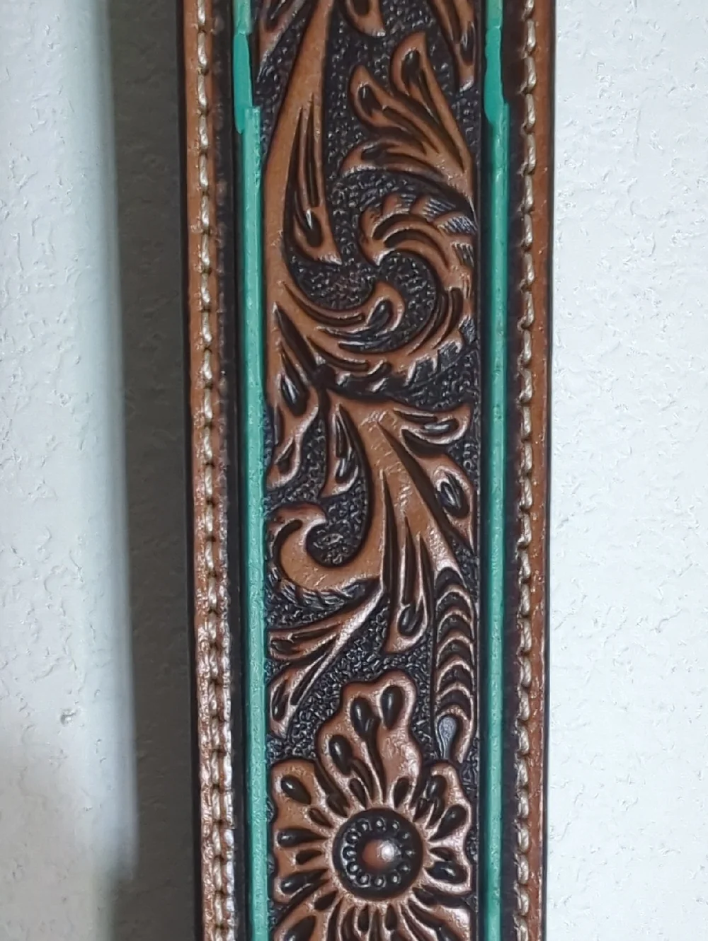 Ariat Men's Western Leather Belt Cowboy‎ Floral Turquoise Rancher Yellowstone 40